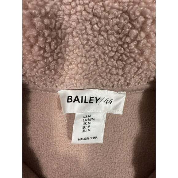 Bailey 44 Sherpa Pullover Womens‎ Medium Pink 1/4 Zip Teddy Jacket - Picture 6 of 7